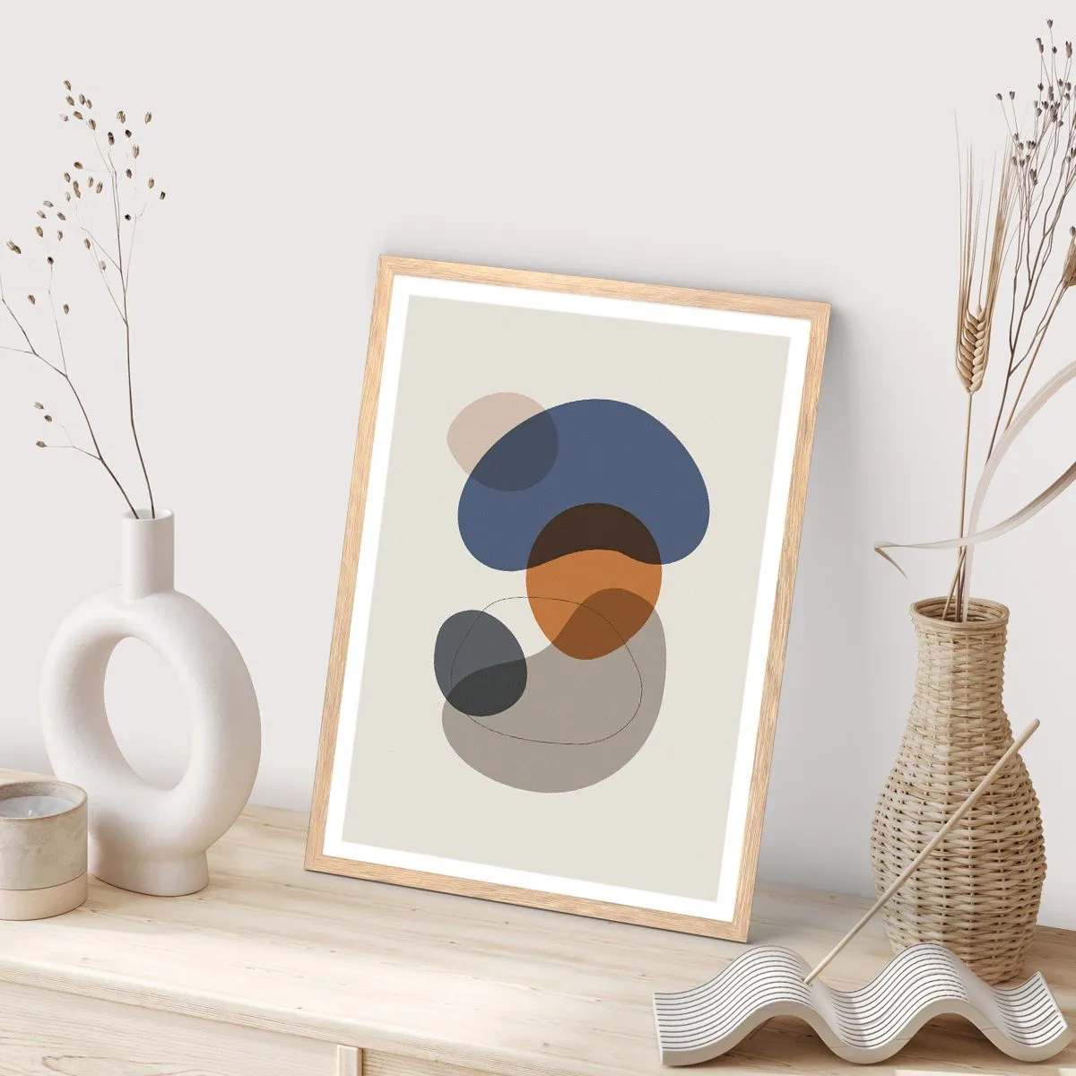 Plakát v rámu světlý dub - Kapky barev - 70x100 cm