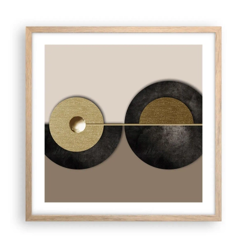 Plakát v rámu světlý dub - Variace kolem kruhu - 50x50 cm