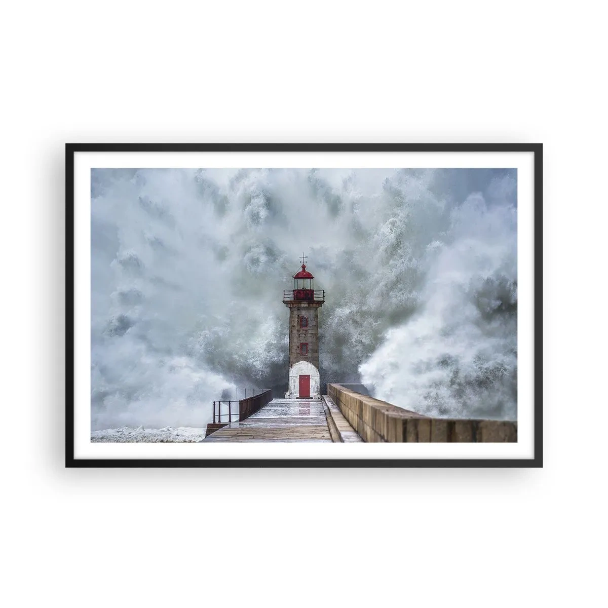 Plakát v černém rámu - Hukot vody, šum větru - 91x61 cm