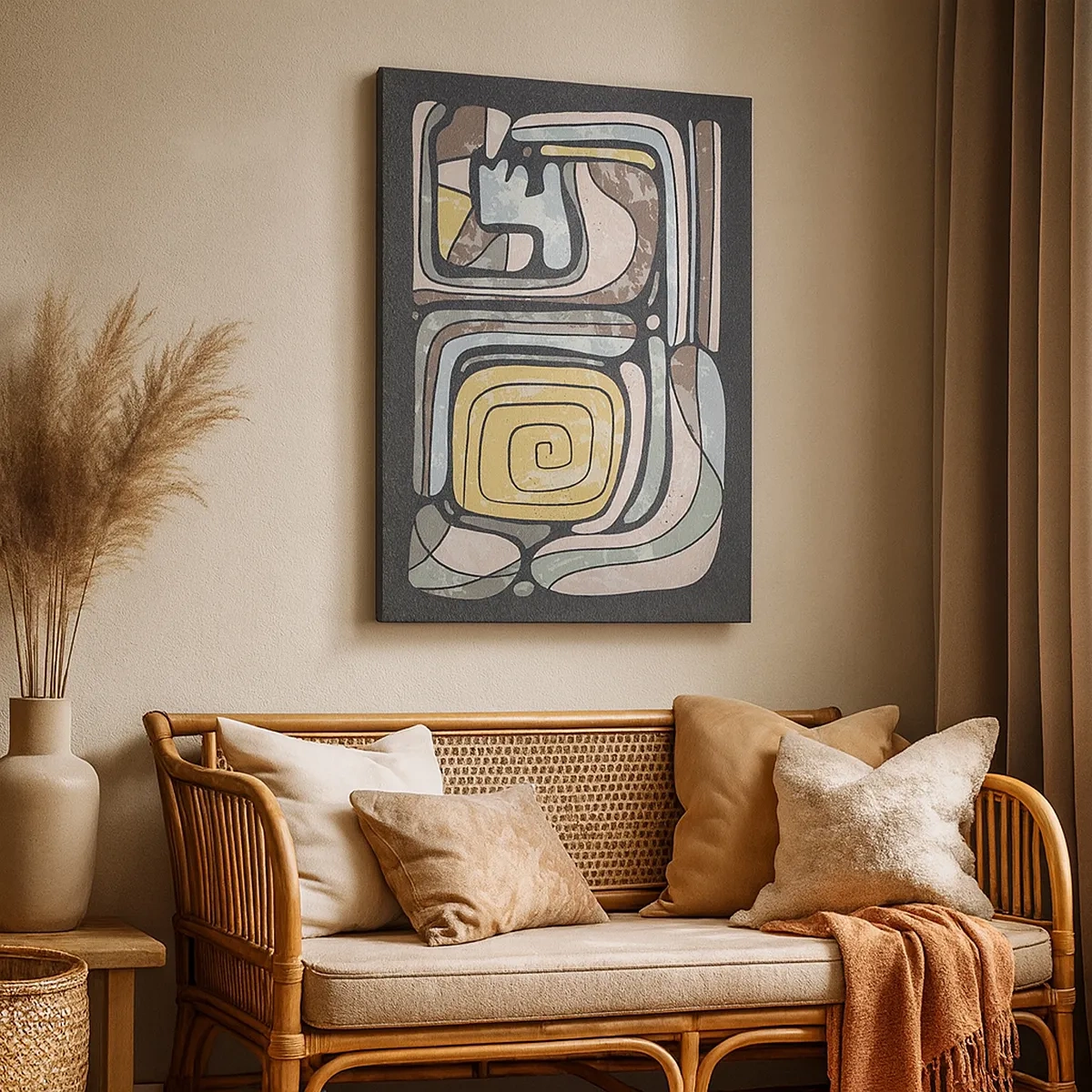 Obraz na plátně - Abstrakce v předkolumbovském duchu - 50x70 cm