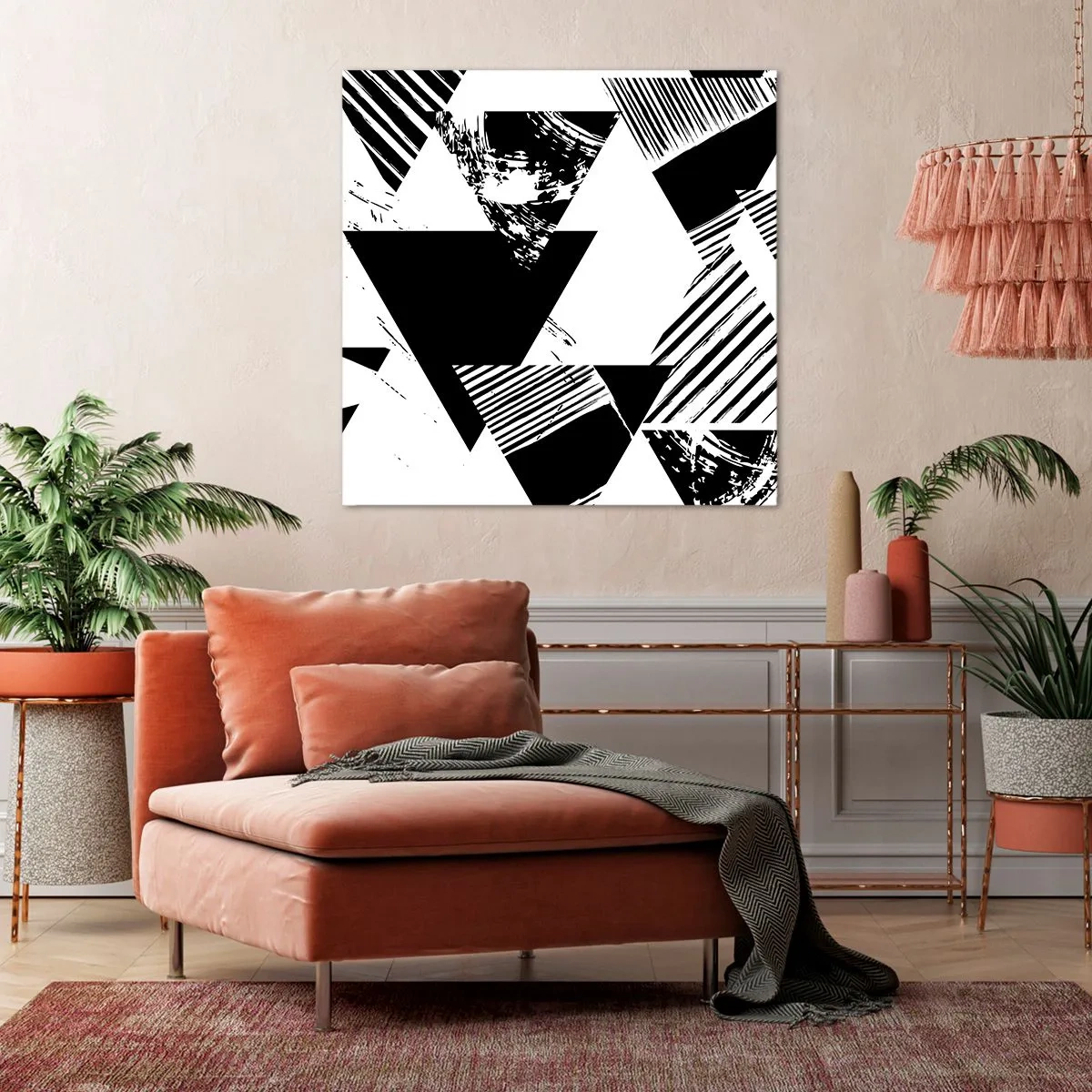 Obraz na plátně - Déšť trojúhelníků - 60x60 cm