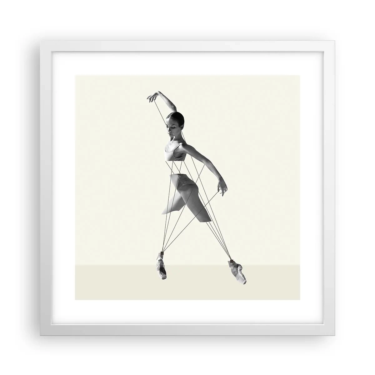 Plakát v bílém rámu - V divadle světa - 40x40 cm