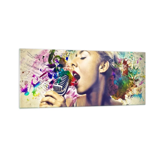Obraz na skle - Pomalovat hlasem svět - 100x40 cm