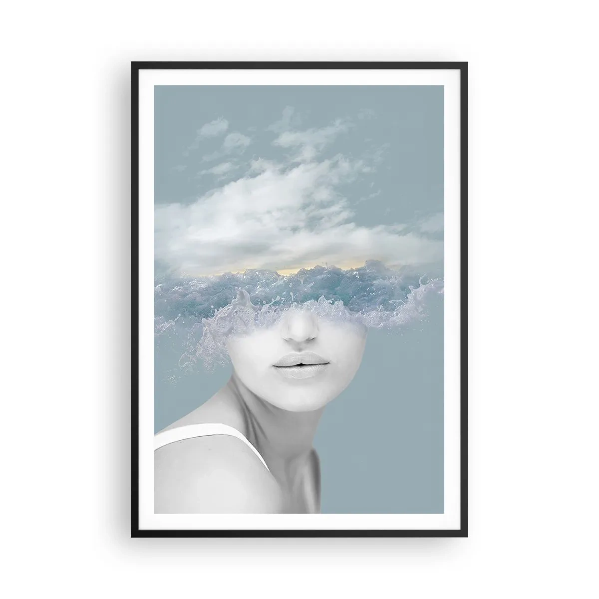 Plakát v černém rámu - S hlavou v oblacích - 70x100 cm