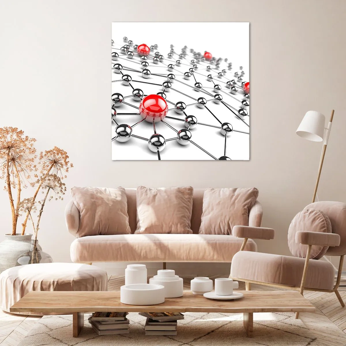 Obraz na plátně - Stříbrná síť - 60x60 cm