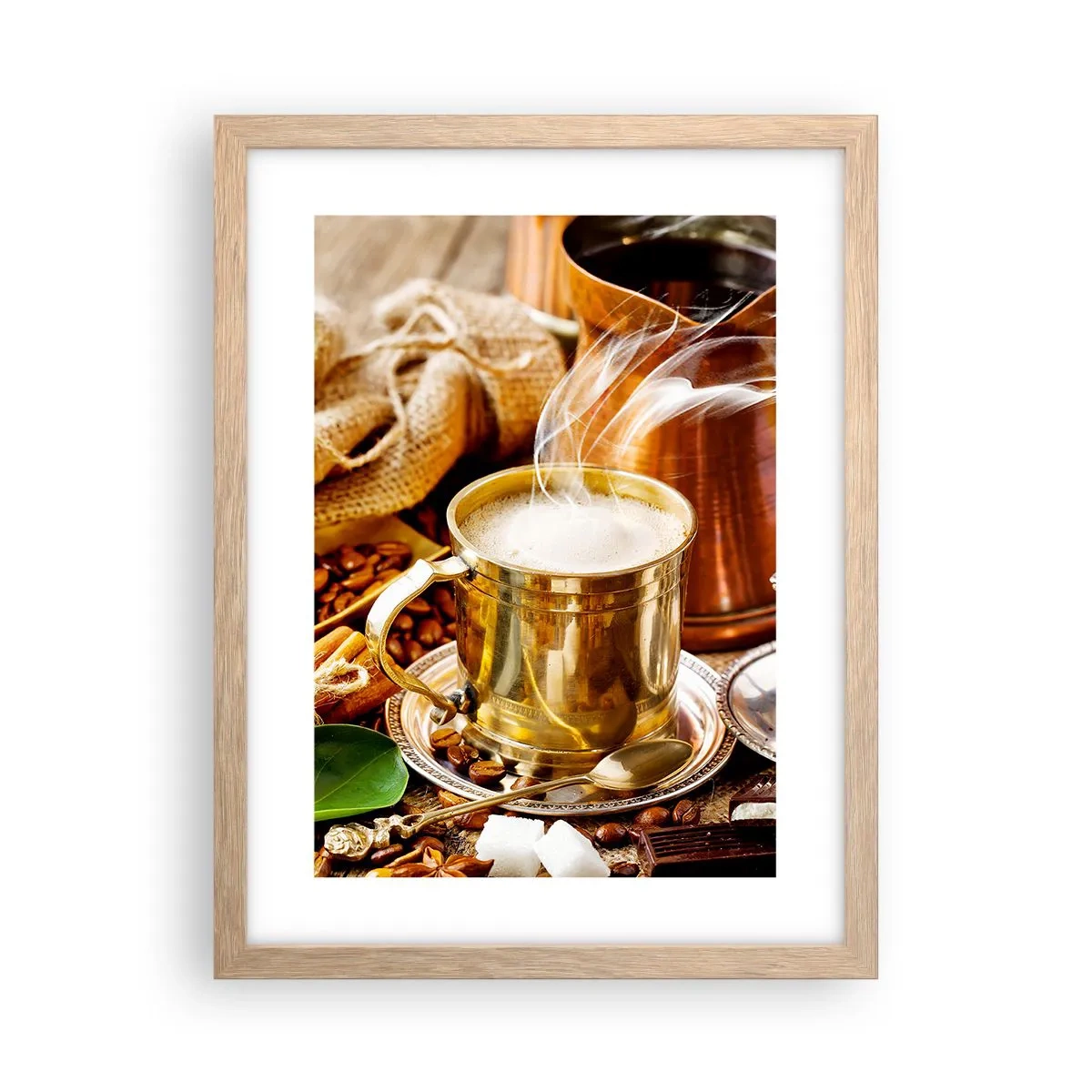 Plakát v rámu světlý dub - Hezký den! - 30x40 cm