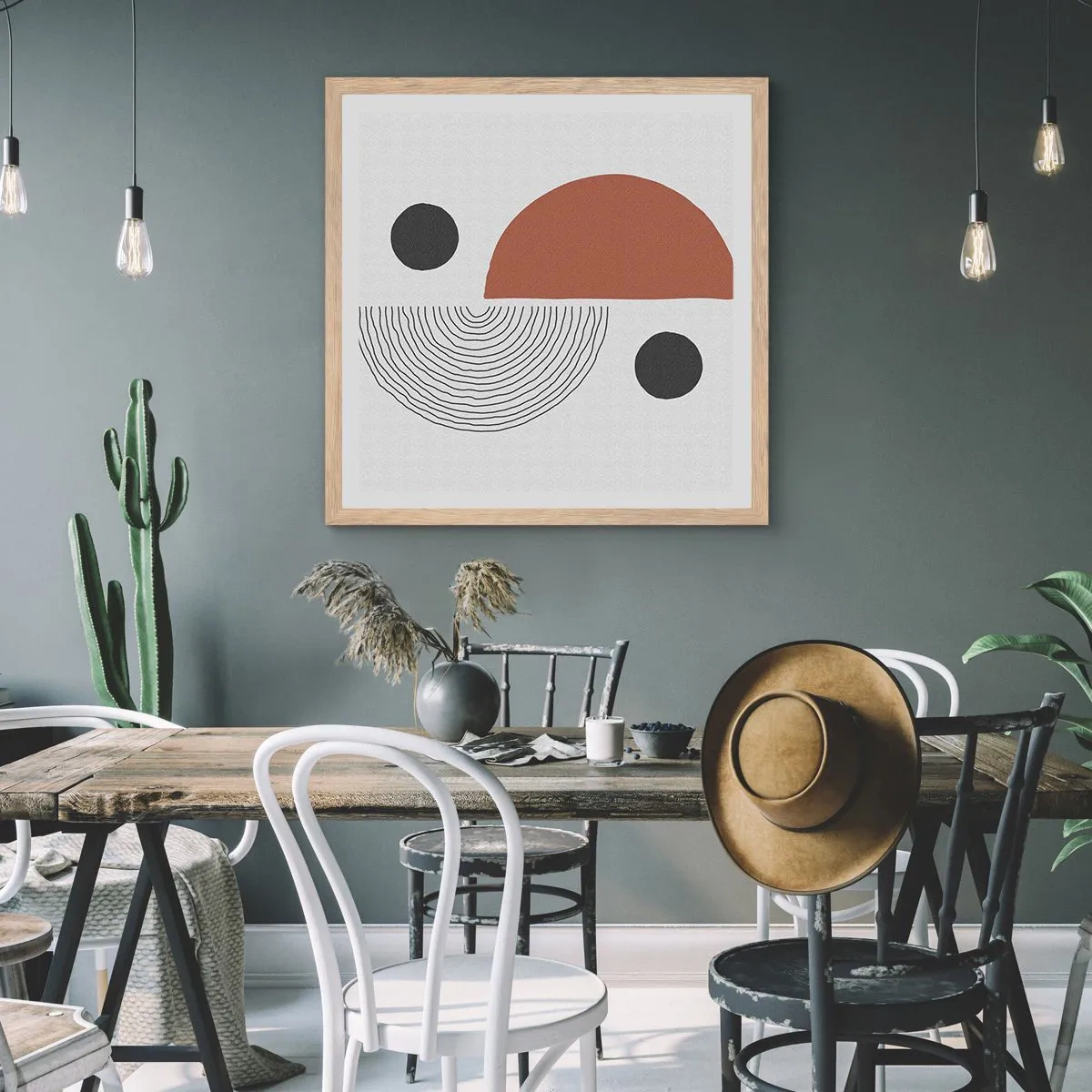 Plakát v rámu světlý dub - Dokonalost kruhu - 60x60 cm