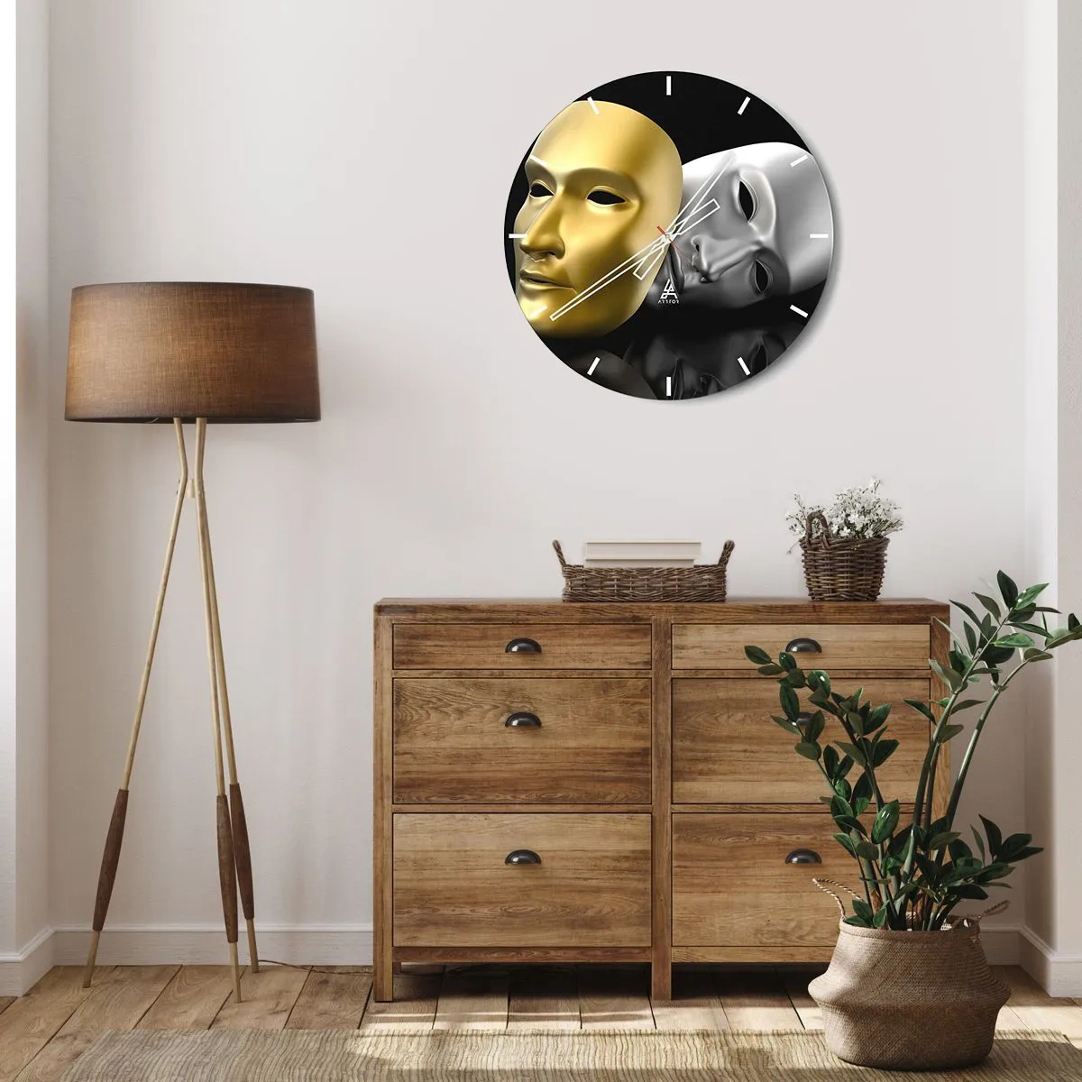 Nástěnné hodiny - Život je divadlo - 40x40 cm