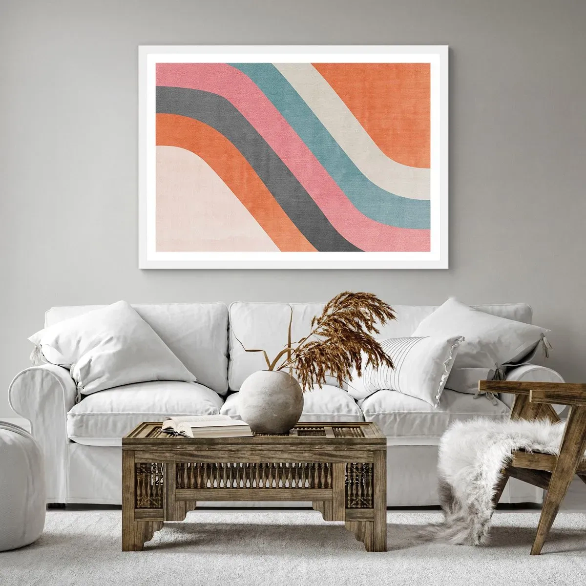 Plakát v bílém rámu - Diagonální kompozice – pohyb - 100x70 cm