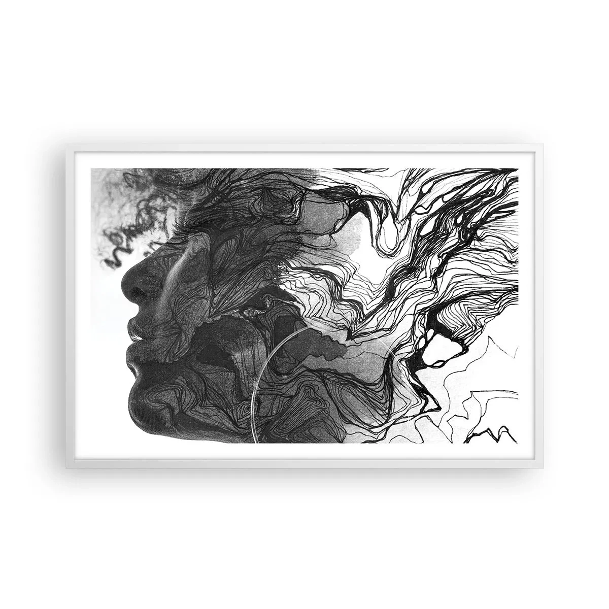 Plakát v bílém rámu - Zapletená ve snech - 91x61 cm