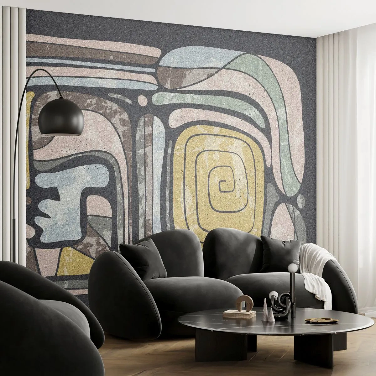 Fototapeta Premium Canvas - Abstrakce v předkolumbovském duchu - Abstrakce, Boho, Letitý - 250x175 cm
