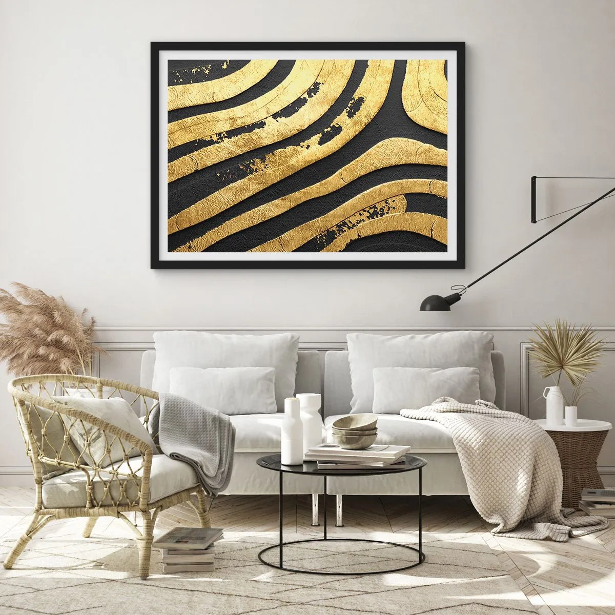 Plakát v černém rámu - Vše plyne - 70x50 cm