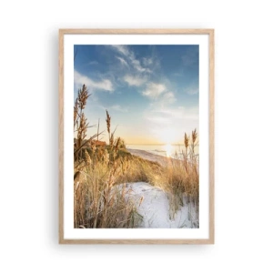 Plakát v rámu světlý dub - Severní pláž - 50x70 cm