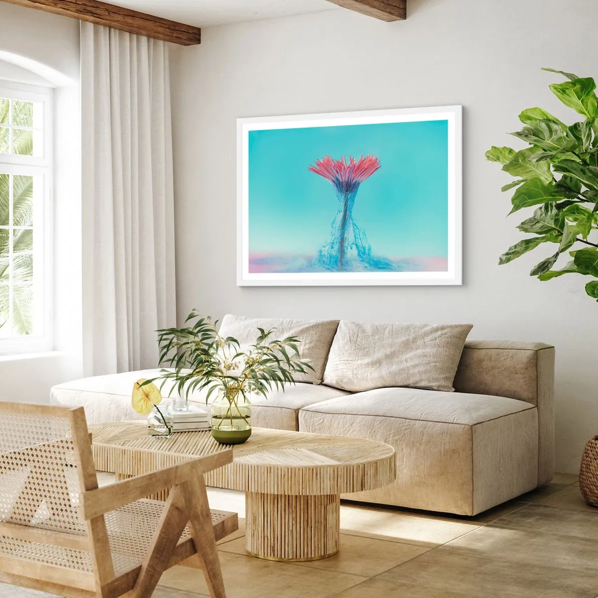 Plakát v bílém rámu - V osvěžujícím objetí - 50x40 cm