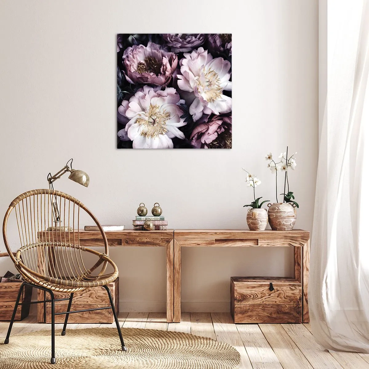 Obraz na plátně - Kytice ve starém stylu - 60x60 cm
