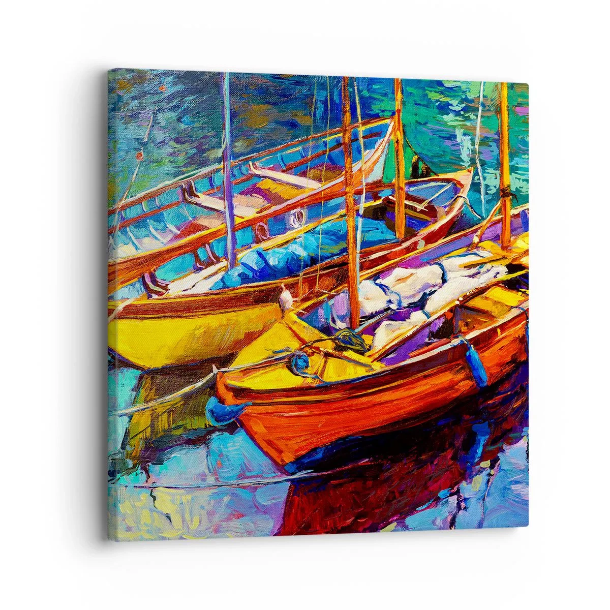 Obraz na plátně - Na vodě husté od barev - 30x30 cm