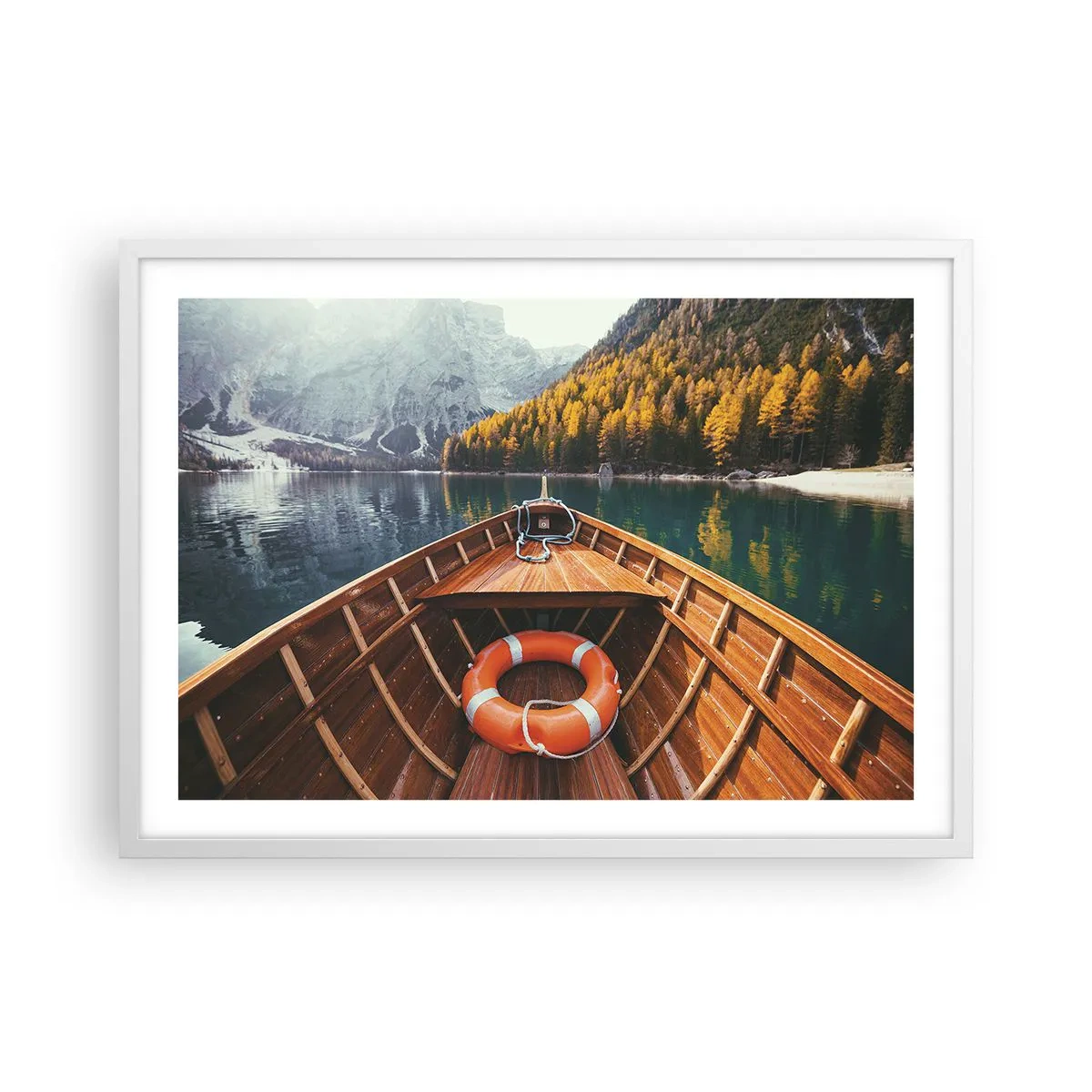 Plakát v bílém rámu - Horská túra - 70x50 cm