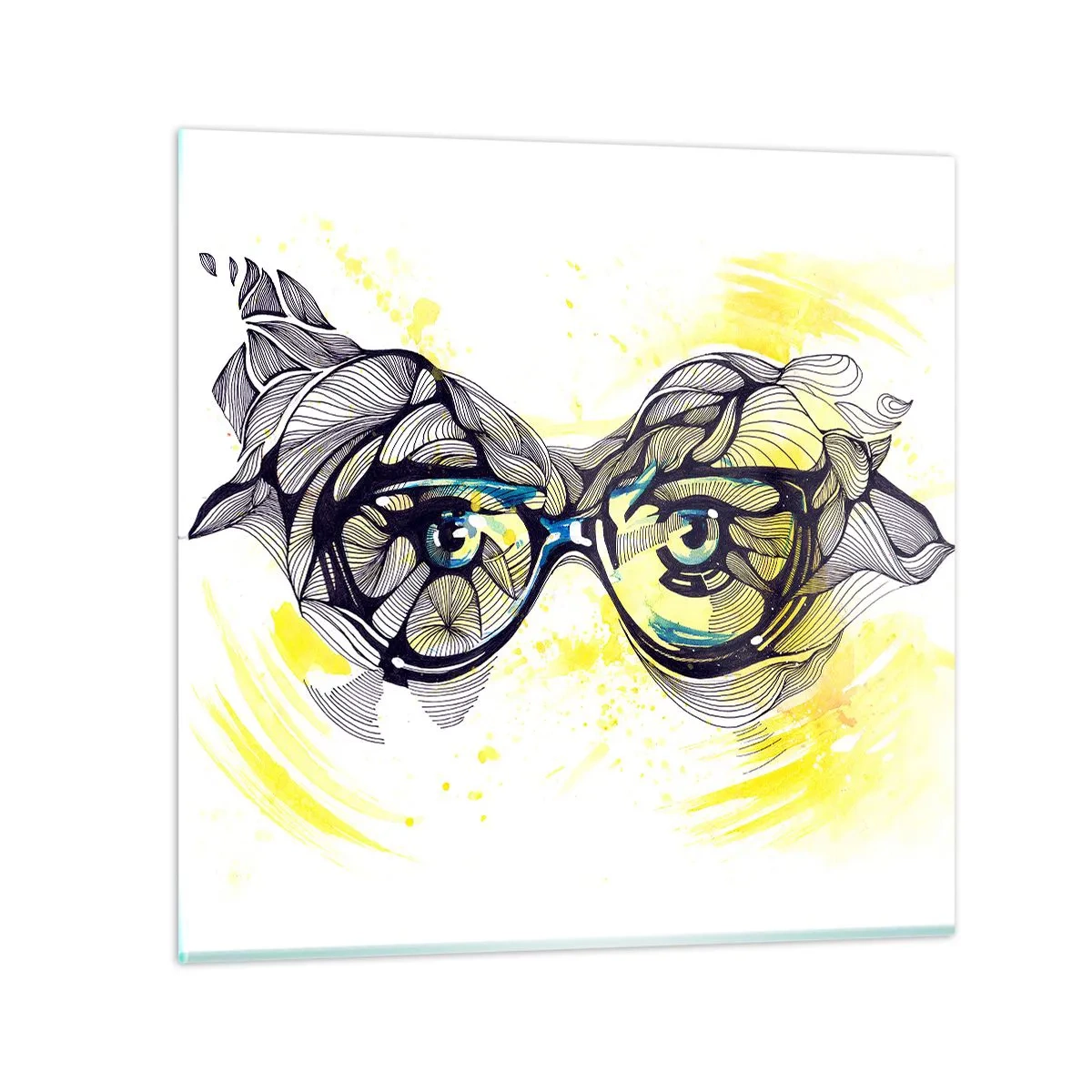 Obraz na skle - Přes modré brýle - 50x50 cm