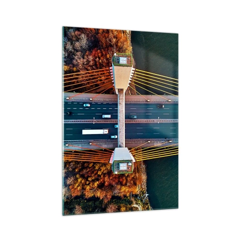 Obraz na skle - Za vodami, za lesy - 70x100 cm