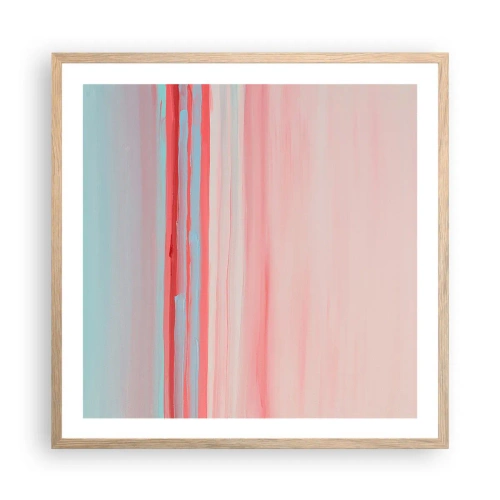 Plakát v rámu světlý dub - Abstrakce za úsvitu - 60x60 cm