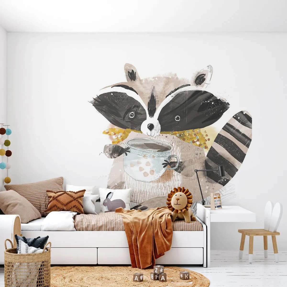Fototapeta Premium Canvas - Můj přítel mýval - Pro děti, Mýval, Grafika - 250x175 cm