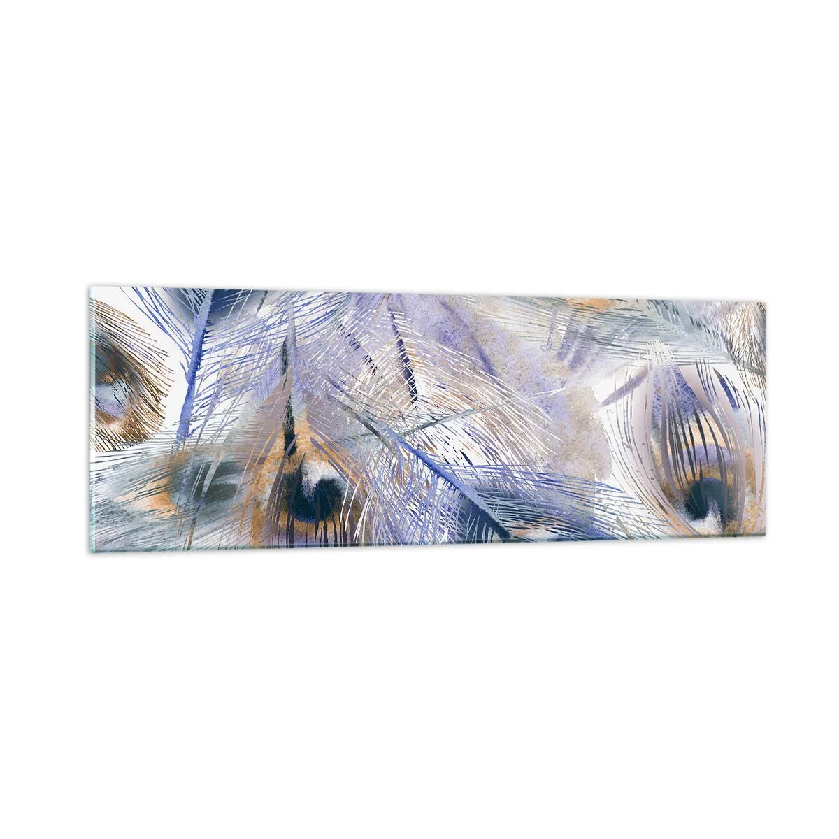 Obraz na skle - Kompozice pavího oka - 90x30 cm