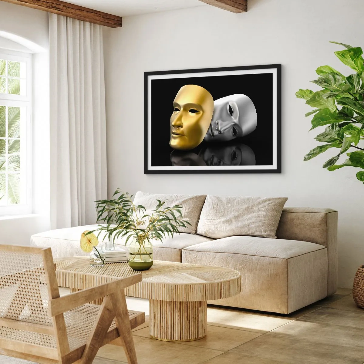 Plakát v černém rámu - Život je divadlo - 50x40 cm