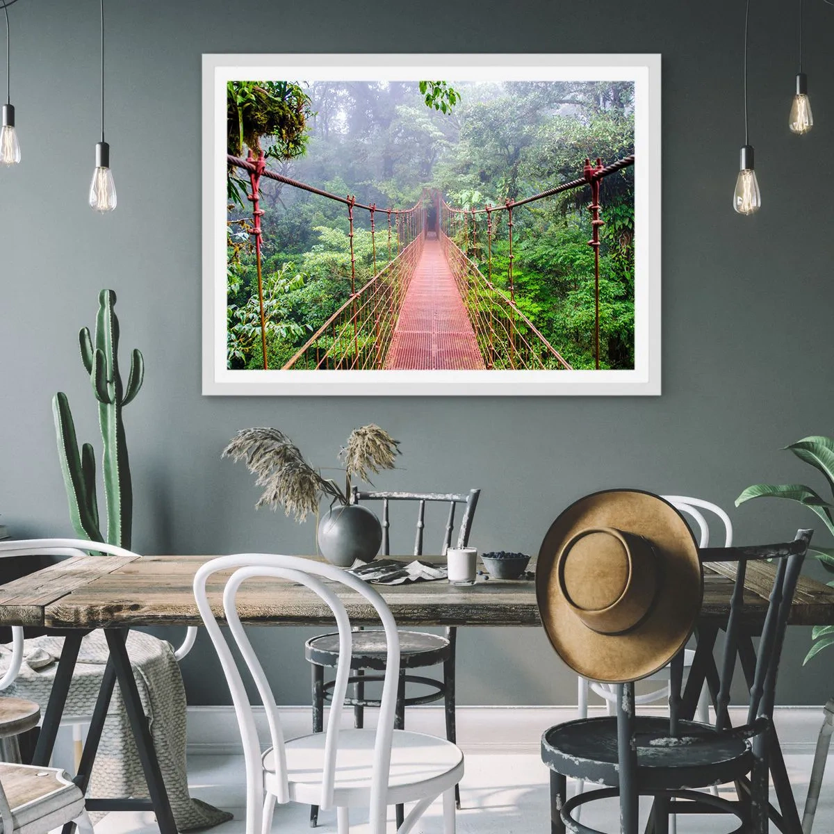 Plakát v bílém rámu - Zavěšený nad korunami - 50x40 cm