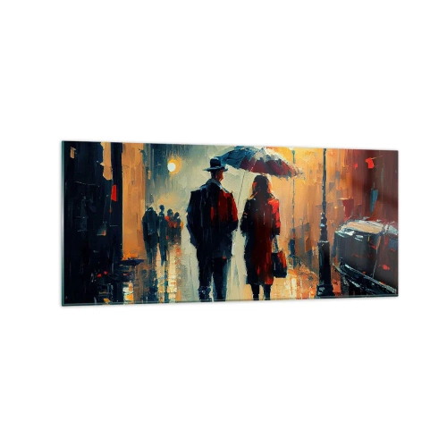 Obraz na skle - Městská love story - 120x50 cm