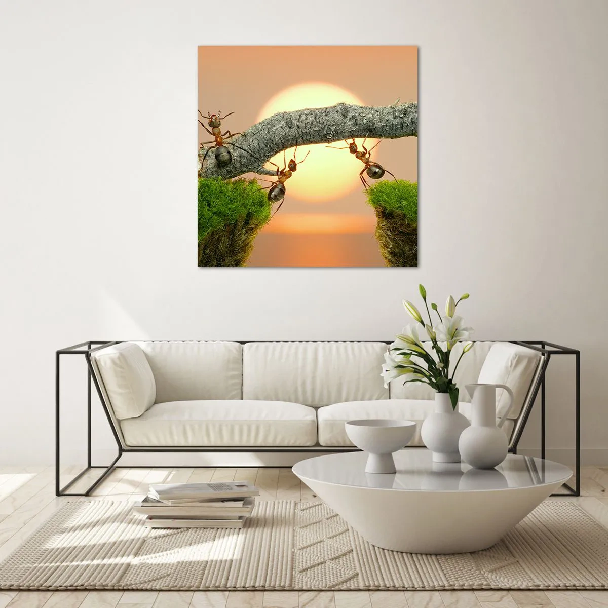 Obraz na skle - Radostná, společná práce - 50x50 cm