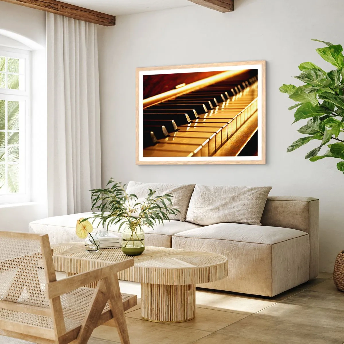 Plakát v rámu světlý dub - Neomezené možnosti - 100x70 cm