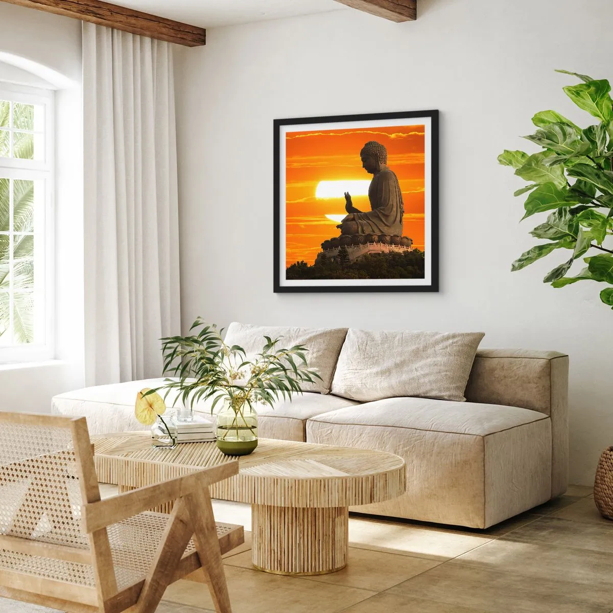 Plakát v černém rámu - Bez strachu ze světa - 50x50 cm