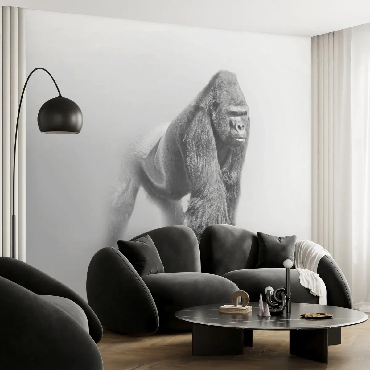 Fototapeta Standard Eco - Jistý si svojí silou - Zvířata, Gorila, Opice - 400x280 cm