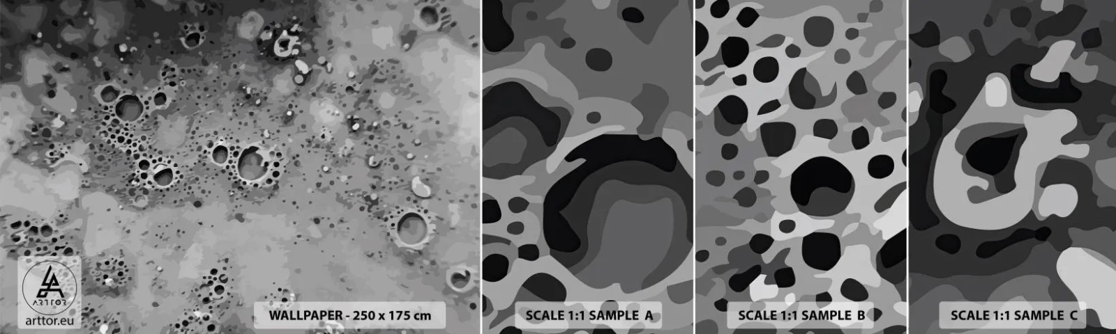 Vzor Fototapety Samolepicí Deluxe Sticker - Jako měsíční krajina - Složení, Kus, Grafika - 100x30 cm