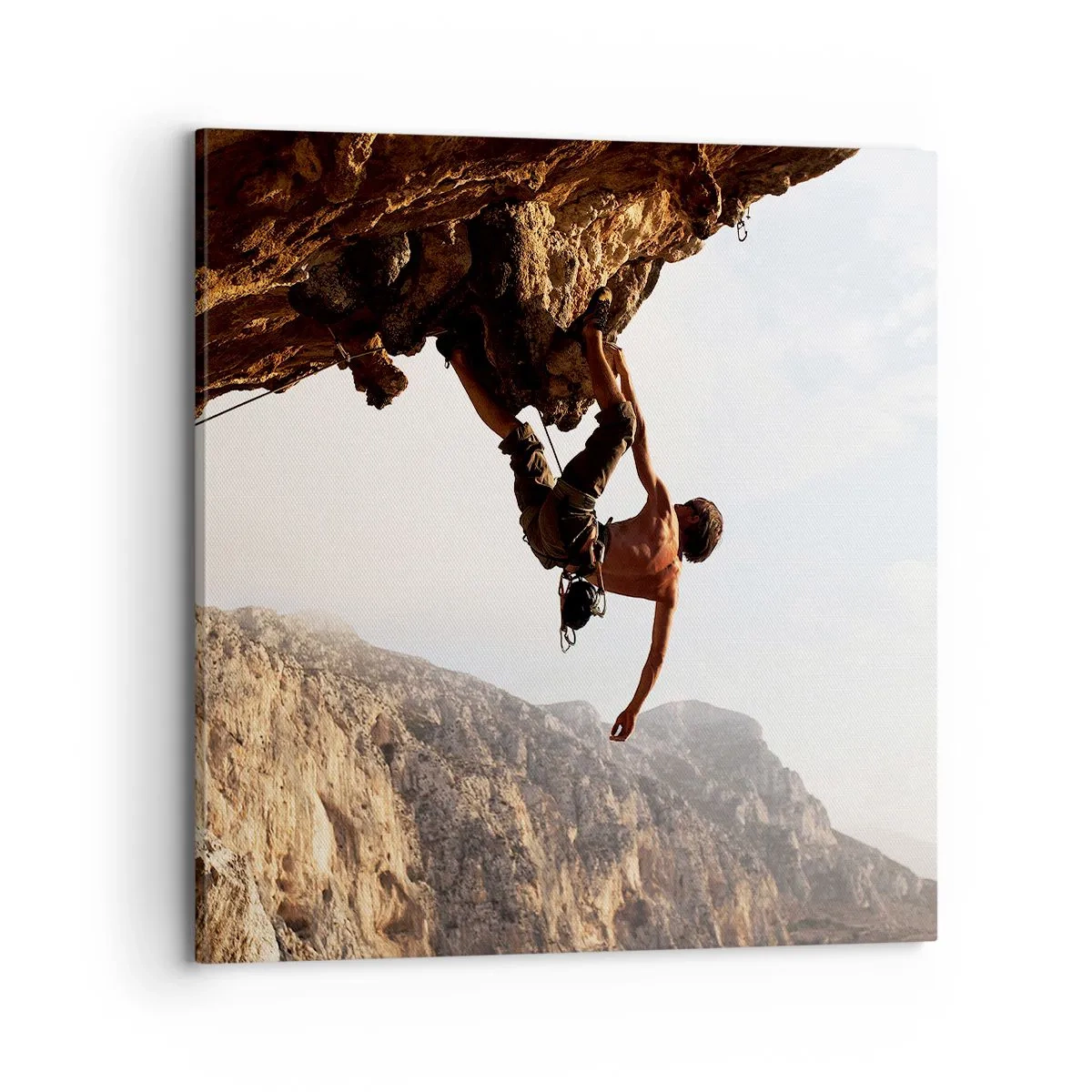 Obraz na plátně - Svět smrsknutý v ruce na sesuvu balvanu - 70x70 cm