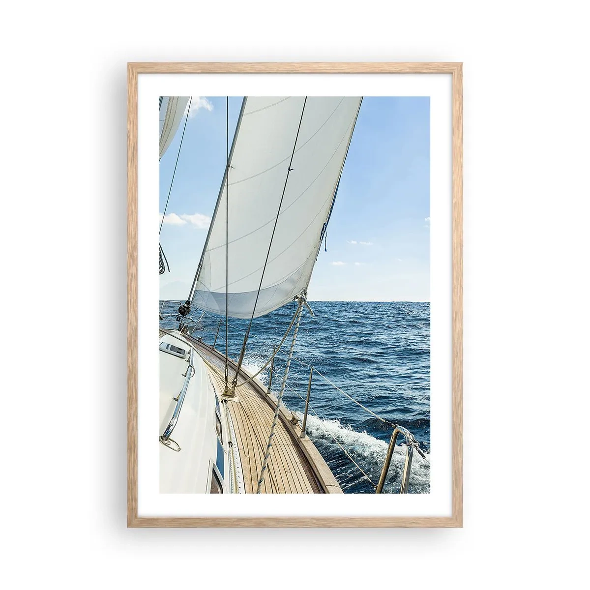 Plakát v rámu světlý dub - Ahoj, dobrodružství - 50x70 cm