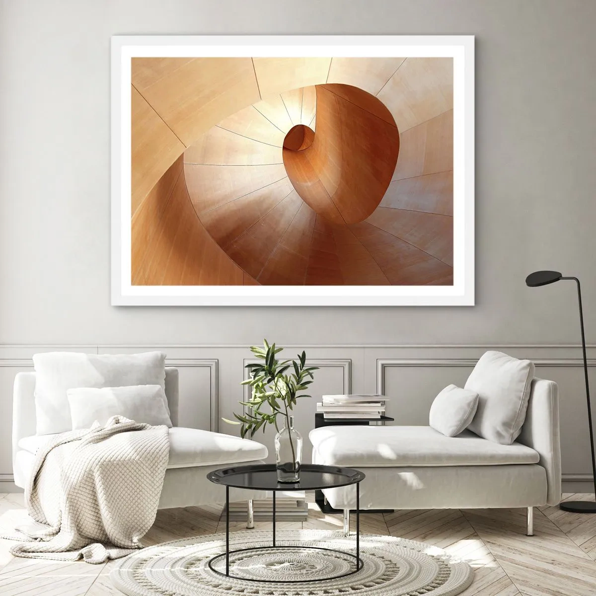 Plakát v bílém rámu - Architektonická serpentina - 70x50 cm