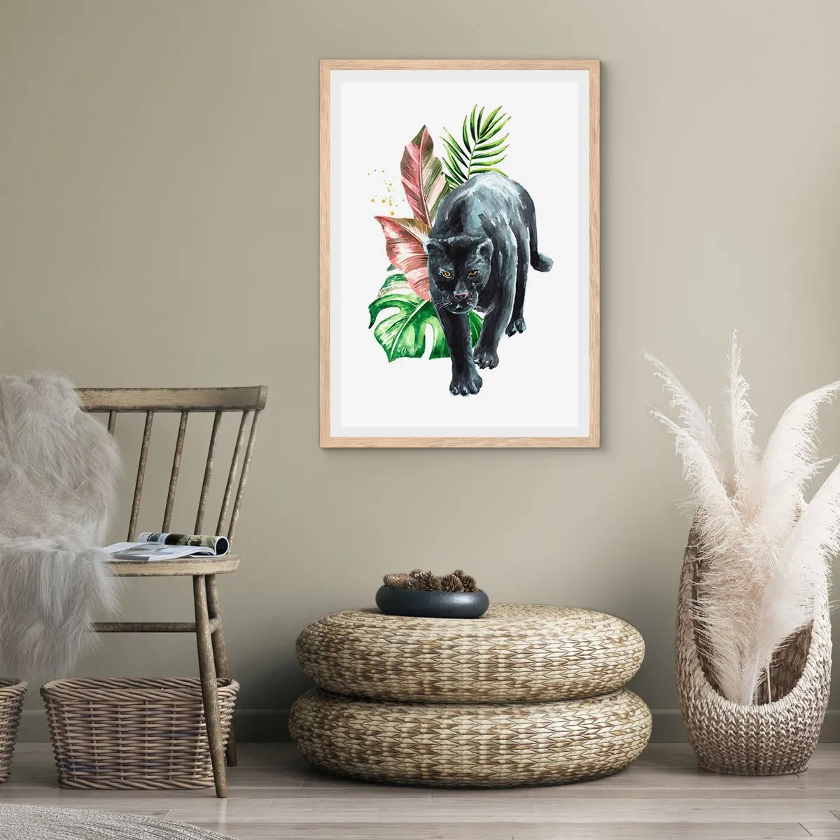 Plakát v rámu světlý dub - Zběsilost v srdci - 40x50 cm