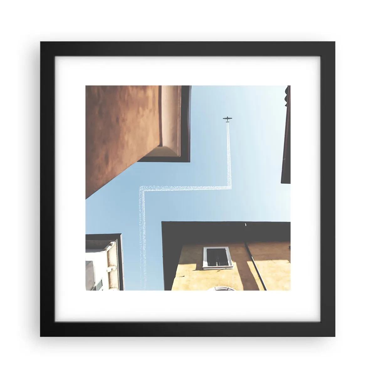 Plakát v černém rámu - Nad městským labyrintem - 30x30 cm