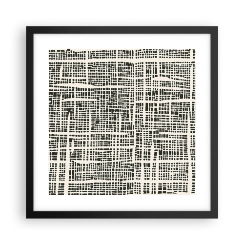 Plakát v černém rámu - Tkaná kompozice - 40x40 cm