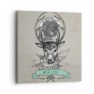 Obraz na plátně - Vidění sv. Huberta - 40x40 cm