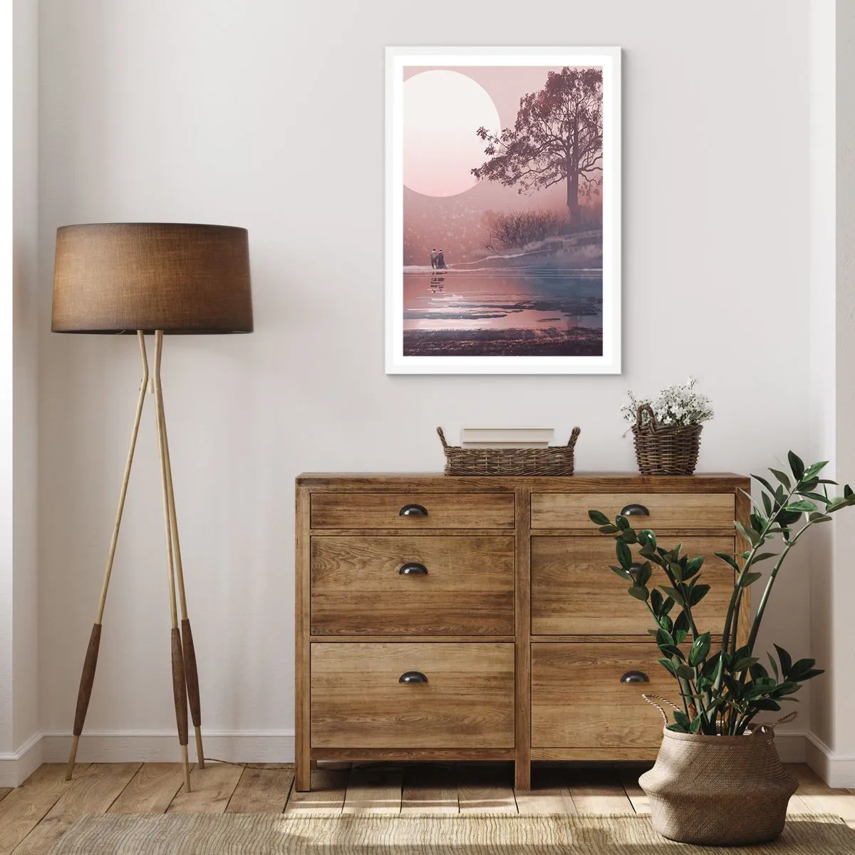 Plakát v bílém rámu - Noční zázraky - 70x100 cm