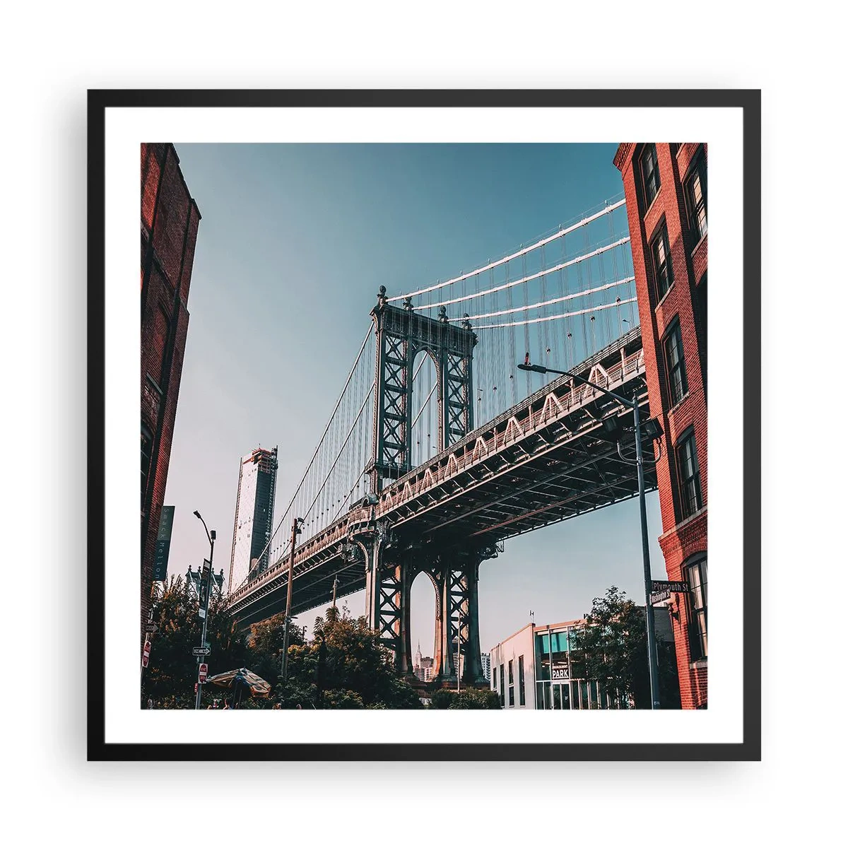 Plakát v černém rámu - Nad vlnami města - 60x60 cm