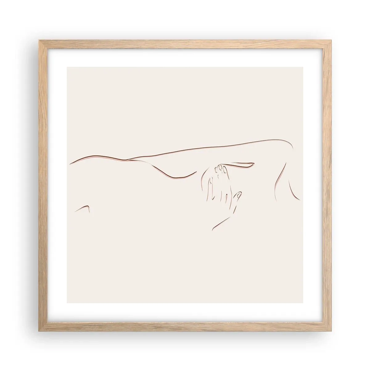 Plakát v rámu světlý dub - Tvar touhy - 50x50 cm