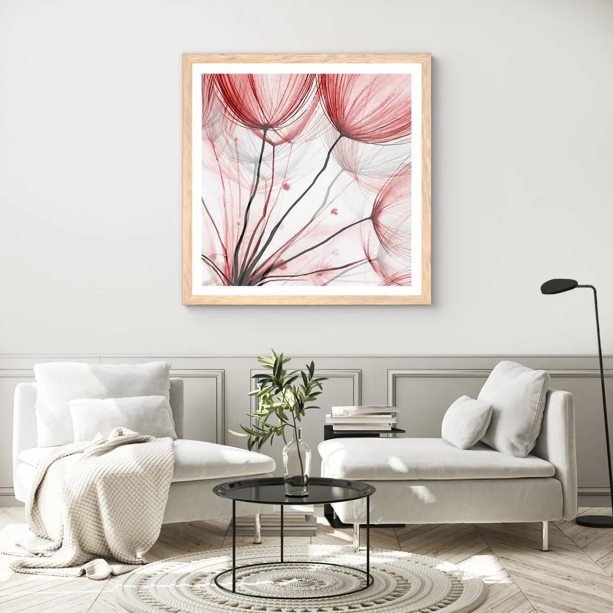 Plakát v rámu světlý dub - Před odletem - 50x50 cm