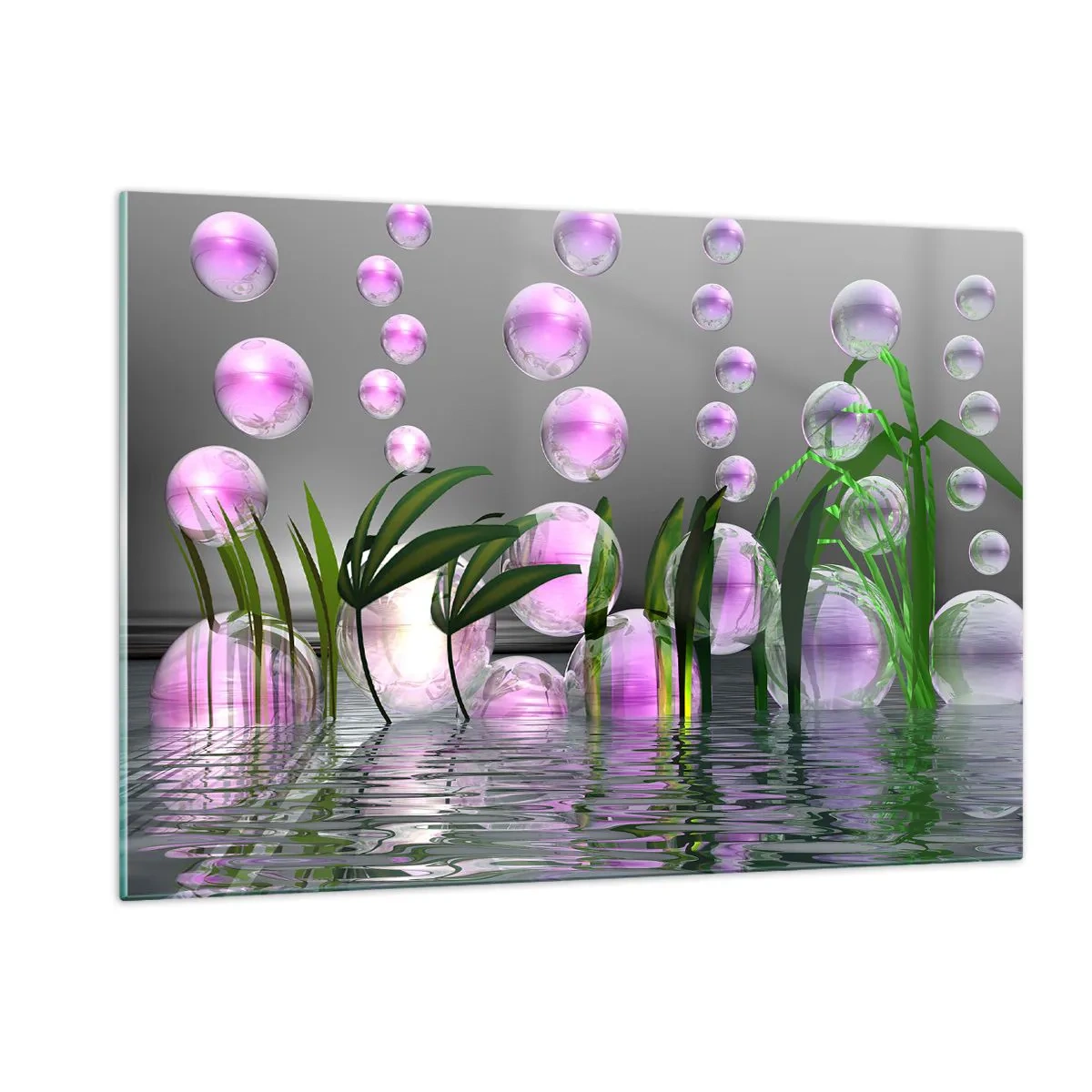 Obraz na skle - Reflexní kompozice lehkosti a života - 120x80 cm
