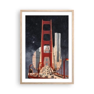 Plakát v rámu světlý dub - Vždy uprostřed - 50x70 cm