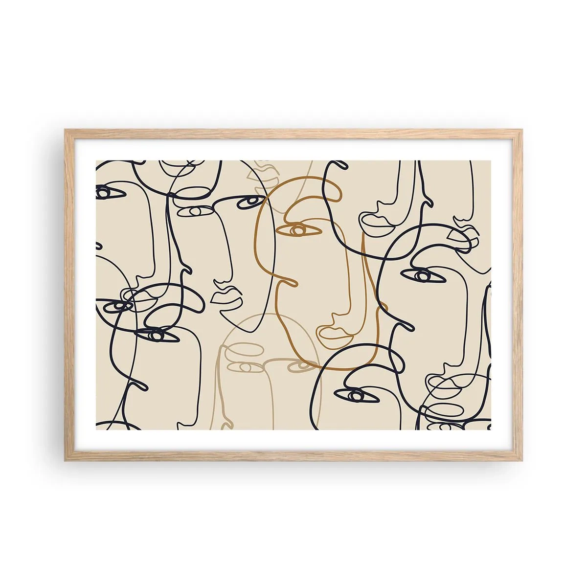 Plakát v rámu světlý dub - Portrét znásobený - 70x50 cm