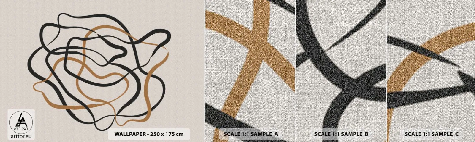 Vzor Fototapety Premium Canvas - Všechno se pokroutilo - Boho, Abstrakce, Čáry - 100x30 cm