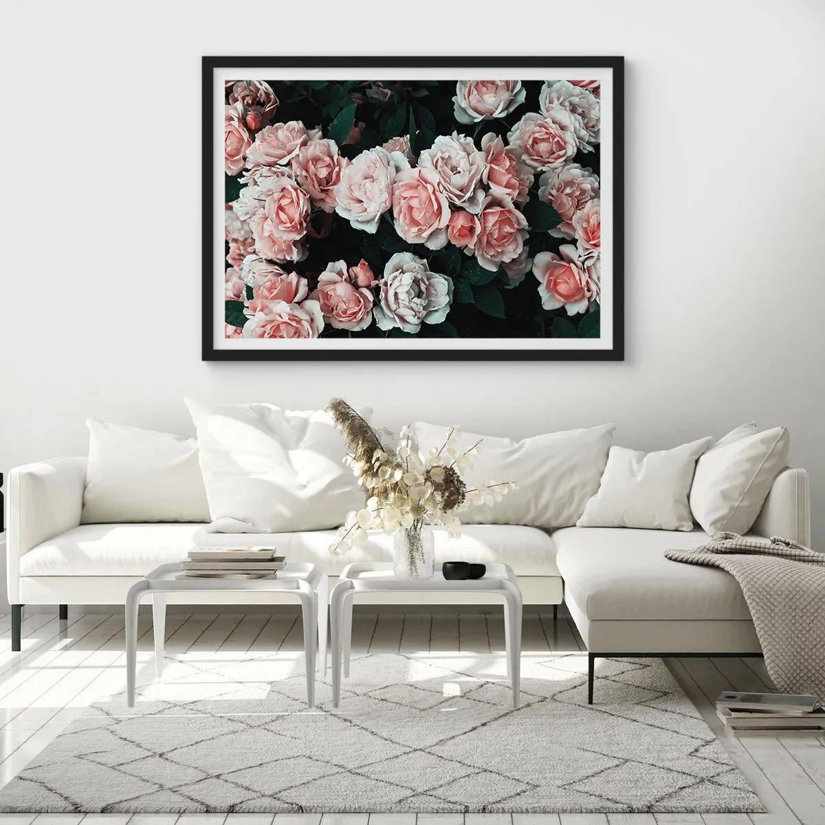 Plakát v černém rámu - Růžový ansámbl - 70x50 cm
